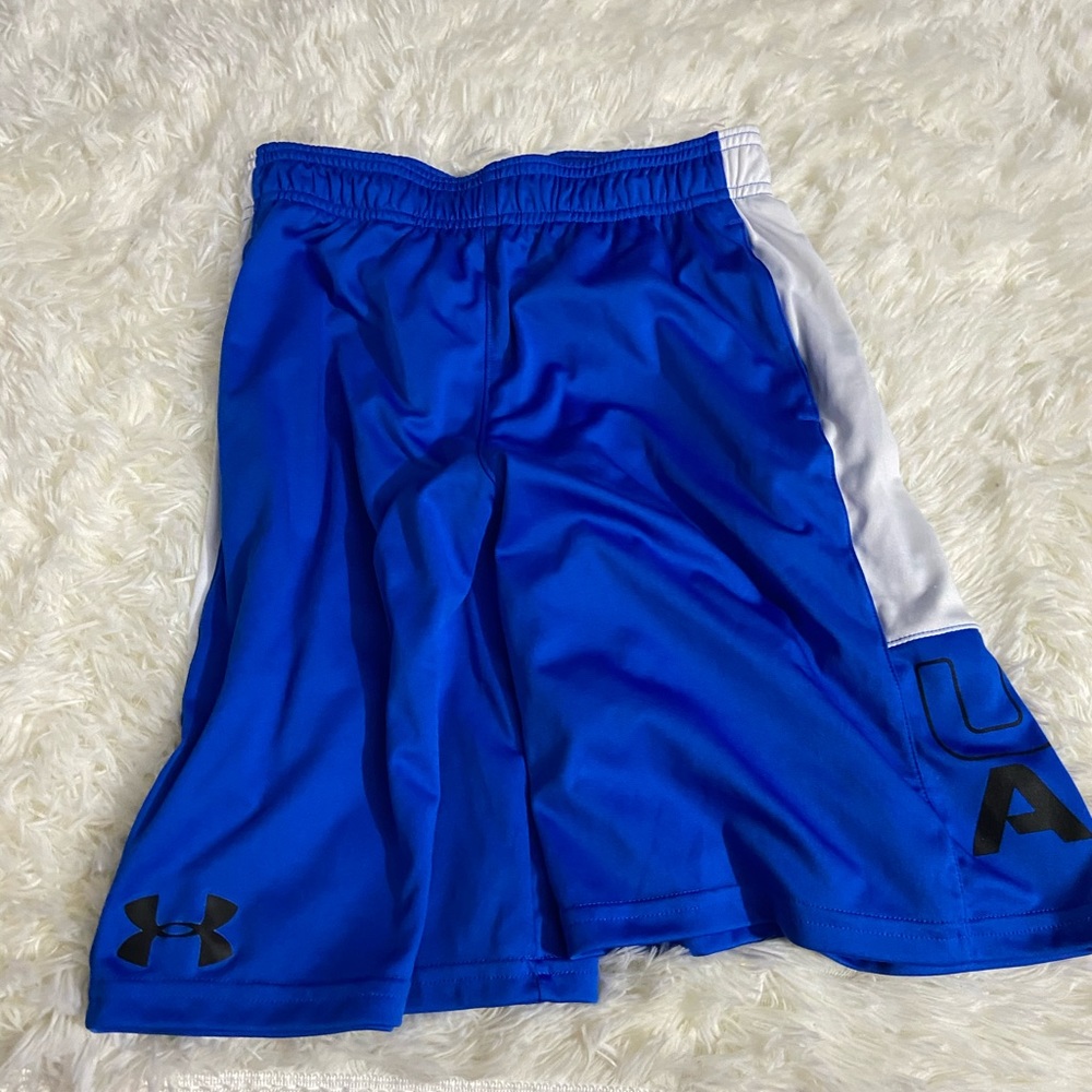 boys under armour blue basketball shorts